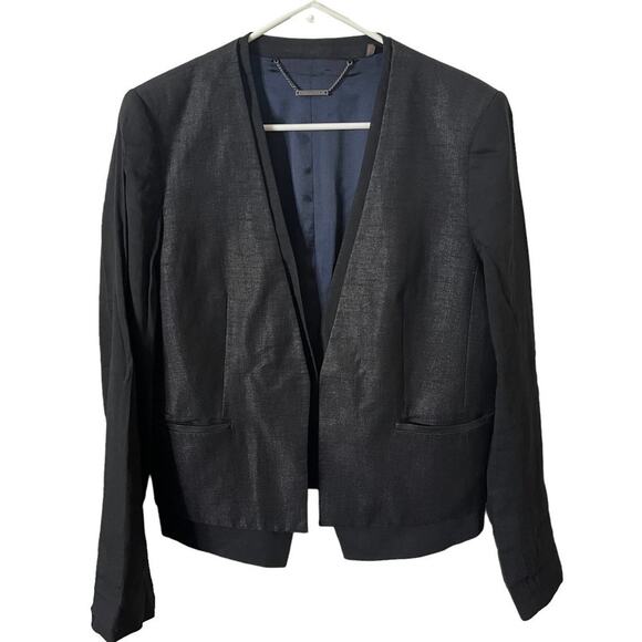 Elie Tahari black Metallic tuxedo blazer size 14 - Picture 1 of 7